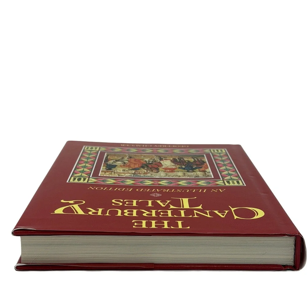 The Canterbury‎ Tales Geoffrey Chaucer Illustrated Edition Hardcover 1992 Red